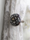 DARK BROWN FLOWER DESIGN CURTAIN TIE BACKS HOOK - (SET OF TWO PIECES)